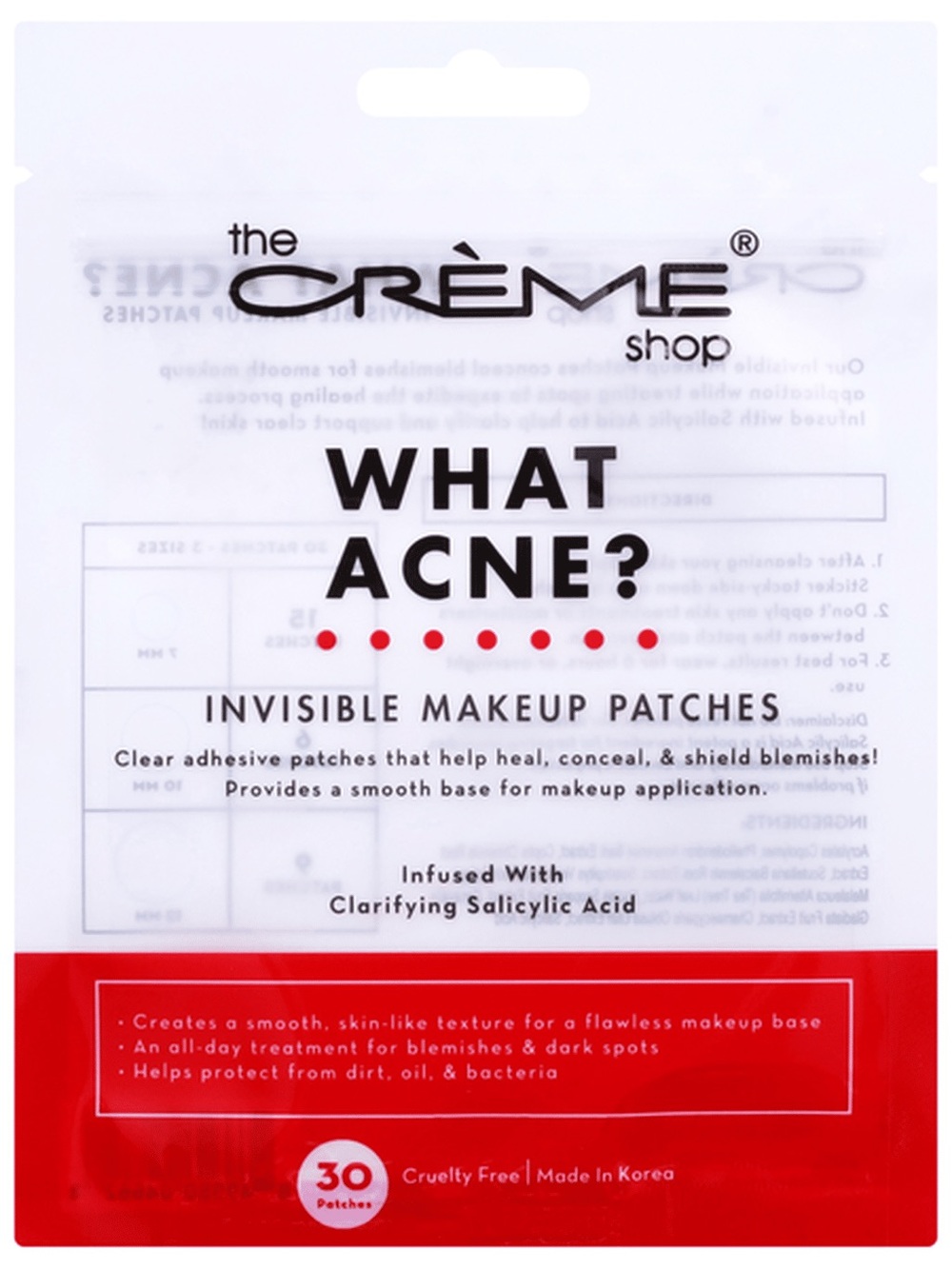 3 packs (90 patches) What Acne? Invisible Makeup Patches — Clear